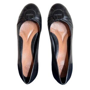 Nurture Women's Black Leather Wedge Pumps Shoes Size 8.5M Comfortable **READ